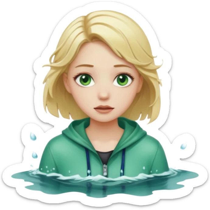 sad cs major who is a pretty girl with blond hair and green eyes drowning on ship sticker