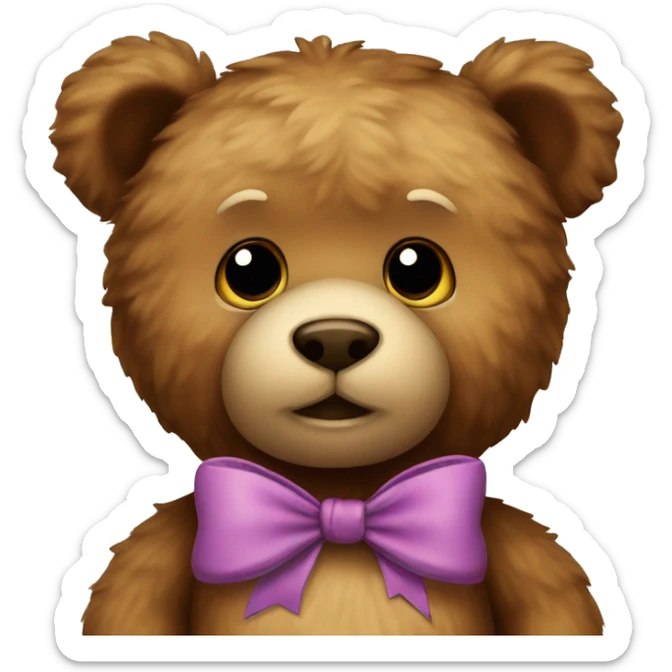 teddy bear with bow sticker