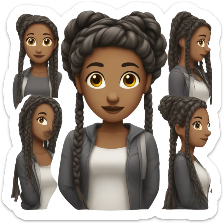 Black girl in braids sticker