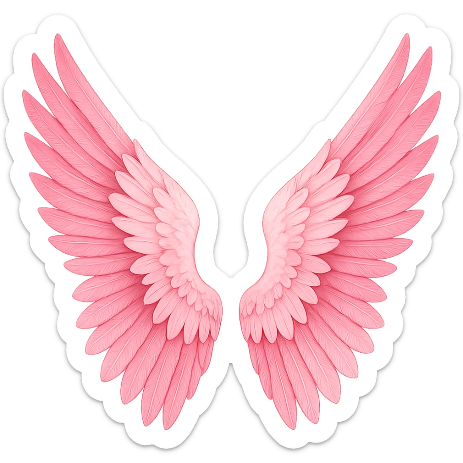 Pink wings, remove background sticker