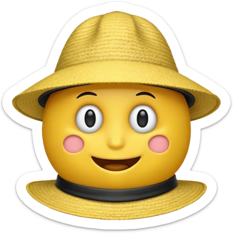 Einen Gelben Emoji mit zauber hut und schwartz weißen zauberstab sticker