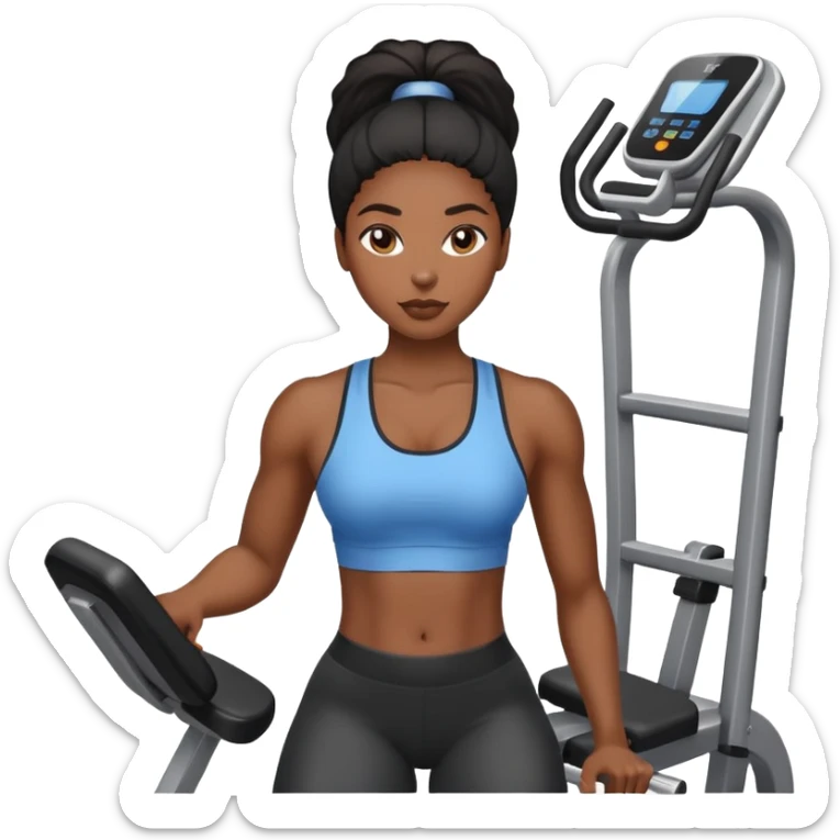Mulher negra de cabelo liso na academia her negra cabelo liso na academia  sticker