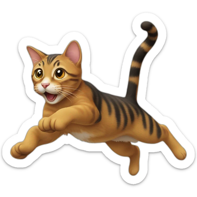 Cat jumping sticker