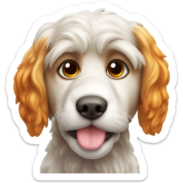 cane che saluta con la zampa bassotto arancione pelo lungo  anime sticker