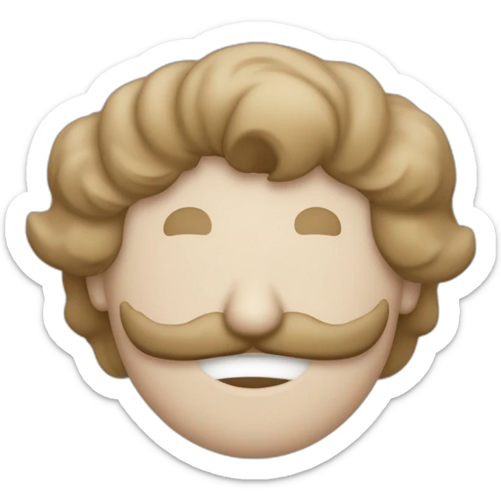 Hombre blanco con barba sin bigote ojos claro pelo liso orejas grande ojos pequeños labios grueso sticker