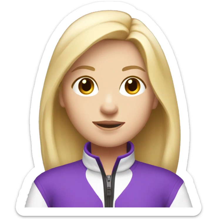 Go-kart girl with purple suit white skin and blonde hair sticker