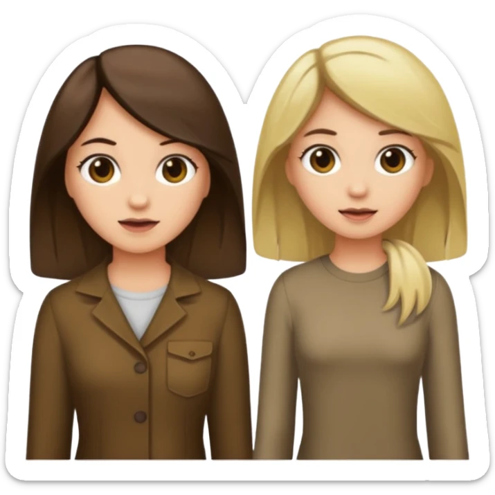 bestiess one with dark brown hair and one with dirty blonde hair sticker