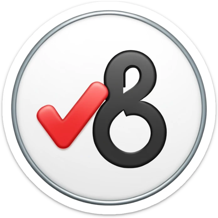 Crea un emoji de la verificación de tik tok con el bien  sticker