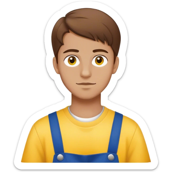 Lidl worker 18 years old brown hair male yellow skincolor sticker