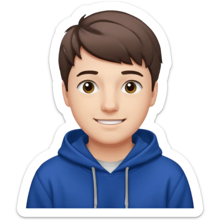 Draw MrBeast in casual hoodie with short hair & friendly smile. sticker