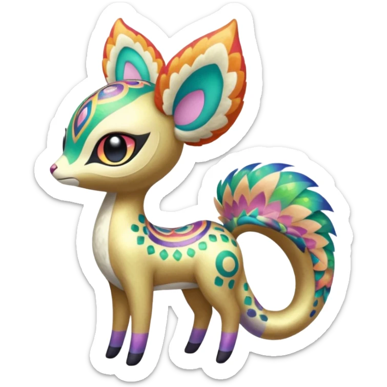 Colorful Exotic Meloetta-Vernid-Trico-Kirby-Fakémon-creature-hybrid sticker