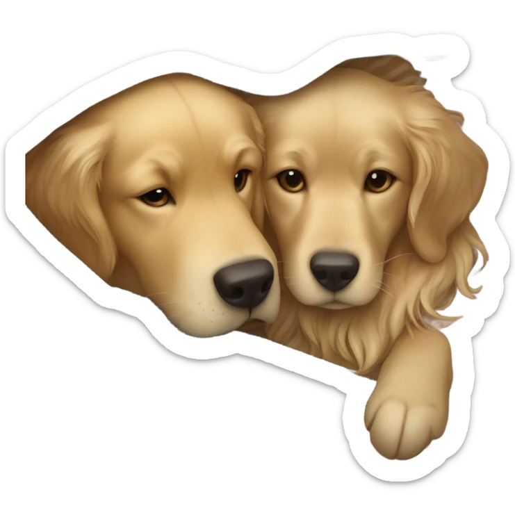 Golden retriever and a girl (with brown hair and blue eyes) in blanket together  sticker