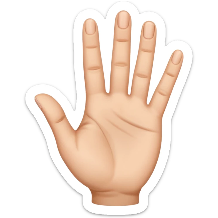 Fingering hand emoji of the palm side of the hand with the first and fourth finger are folded down, second and third finger are extended together touching each other  sticker