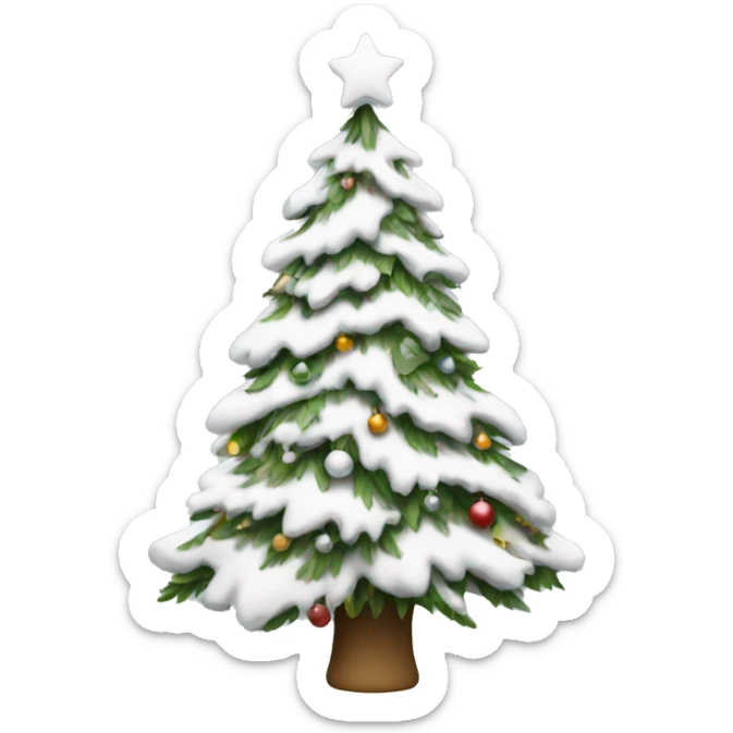 white christmas tree sticker