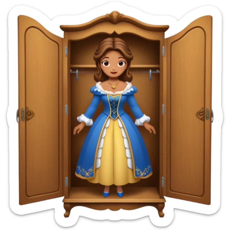 A middle-aged lady character from the fairy tale Beauty and the Beast — she was turned into a wardrobe by magic, while retaining the wardrobe's original form and having an anthropomorphic face. sticker