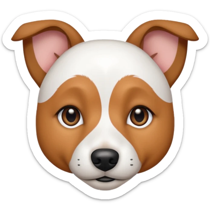 a fully white jack russell the size of a kelpie with light brown ears and a light brown patch on one eye sticker