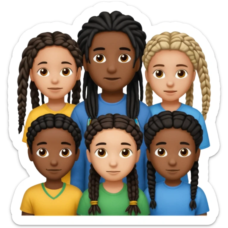 5 black siblings 2 that’s a boy and 3 that’s a girl. Both of the boys has dreads one of the boys is 6. One girl is 6 the other girls has braids and one is 18 and the other one is 23. The other boy is 22 But they all are dark skinned they have black hair sticker