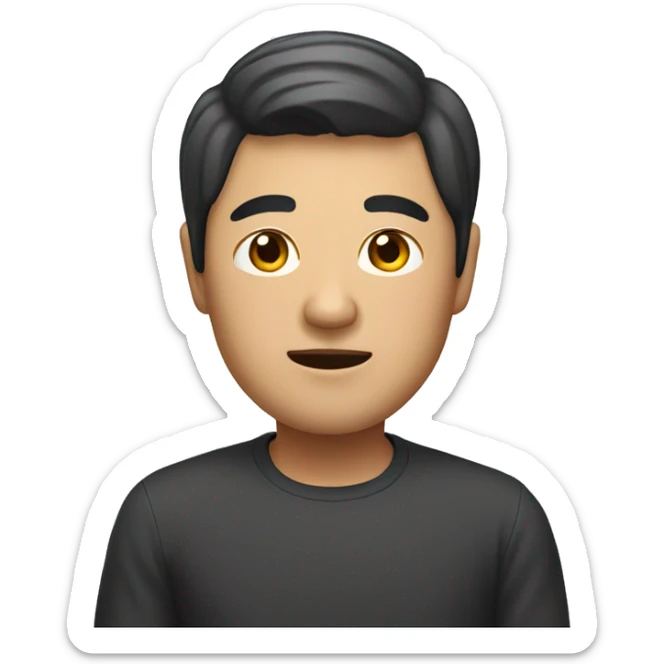 short cube asian man sticker