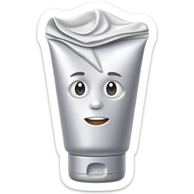 hand cream tube, empty, crumpled, very wrinkled, cap on, no face or character features, just the object sticker