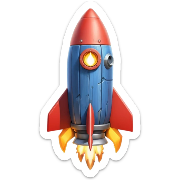 A Rocket Made Of Wood And Scrap Metal In A Clash Of Clans Aesthetic sticker
