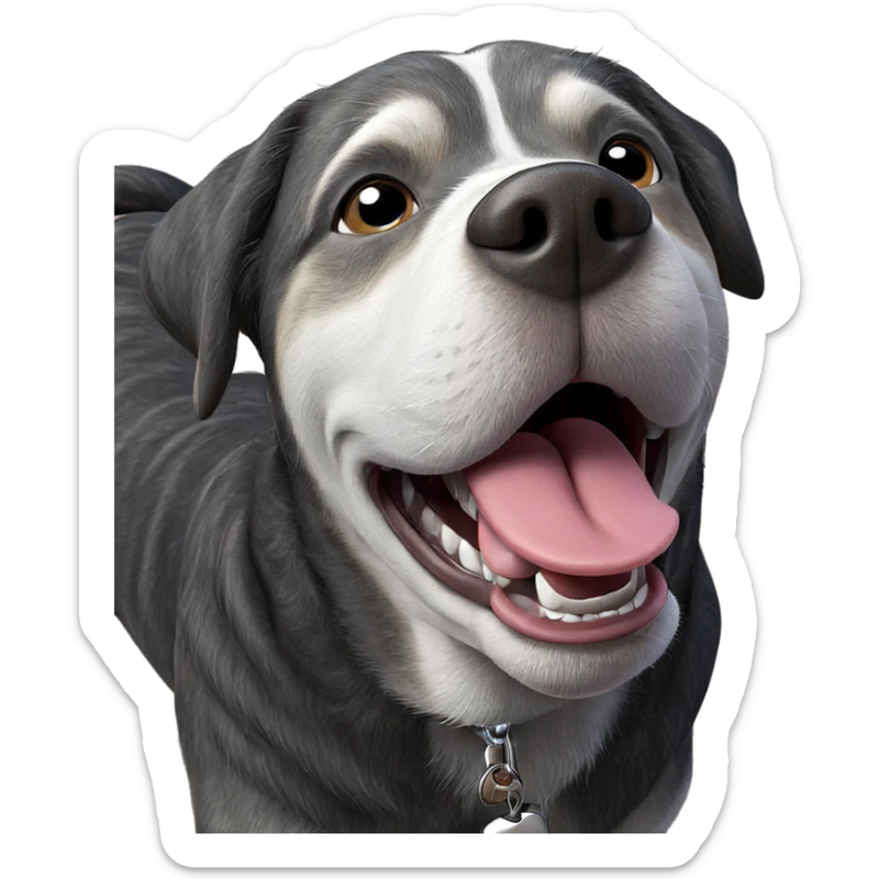 playful dog with tongue out sticker