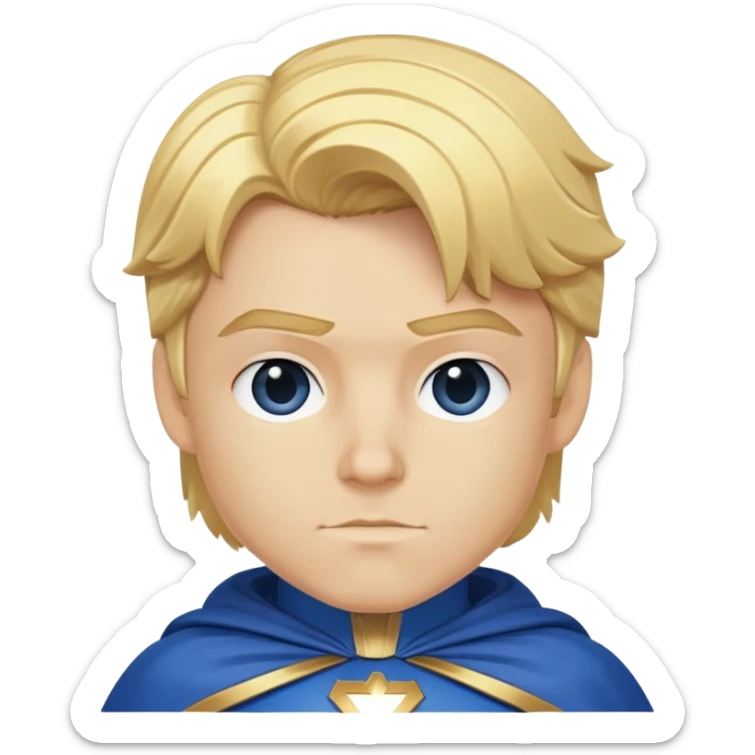 Marvel superhero Sentry with blonde hair in blue and gold costume with cape sticker