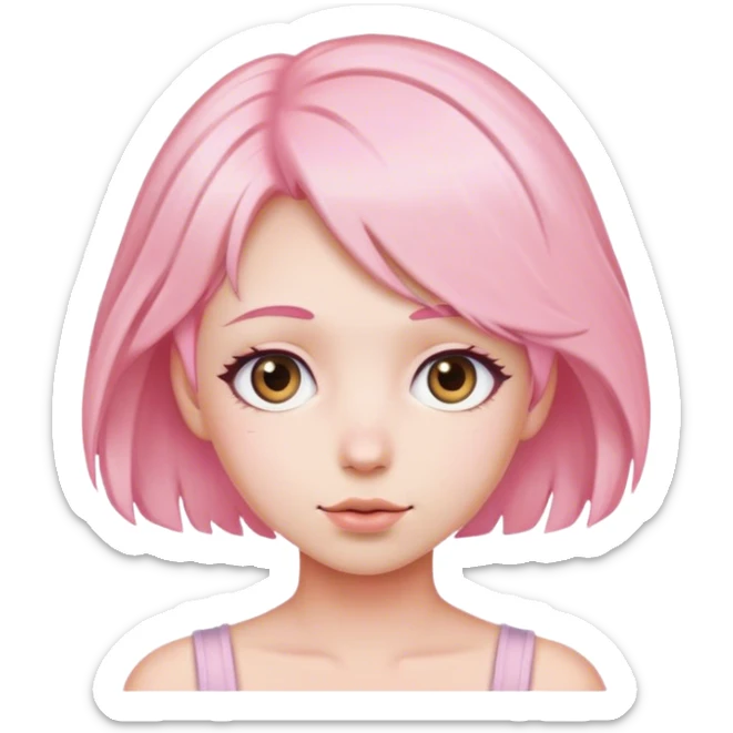 Soft pink bun sticker