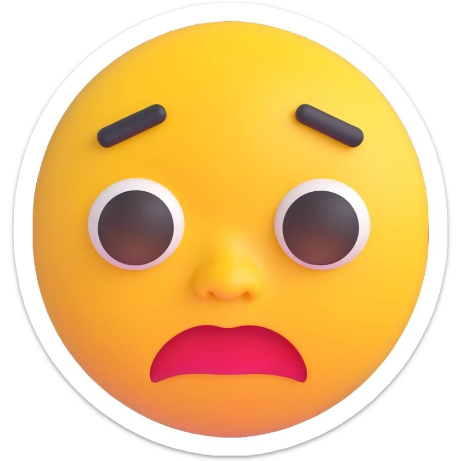 cartoon sticker of a sad and frustrated emoji, colorful and cheerful, no text, suitable for WhatsApp and Instagram sticker