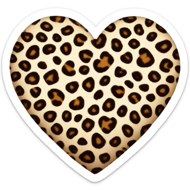 Leopard print heart  sticker