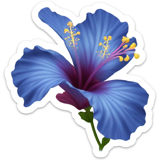 blue hibiscus flower sticker