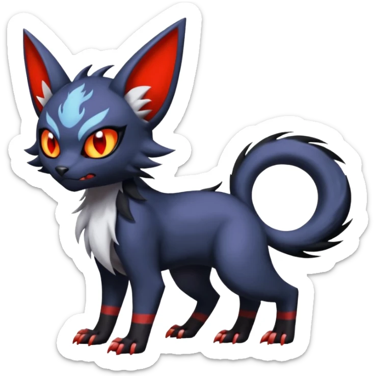 Noibat-Lykoi-Absol-Nargacuga-Litten-Torracat-fusion-Fakemon-Pokémon-creature  sticker