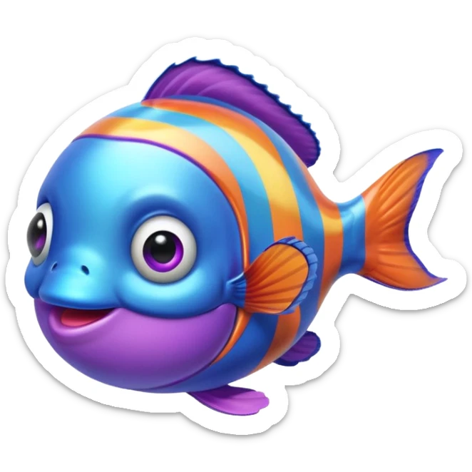 Ball of Blue Purple Goo of Rainbow Clownfish  sticker