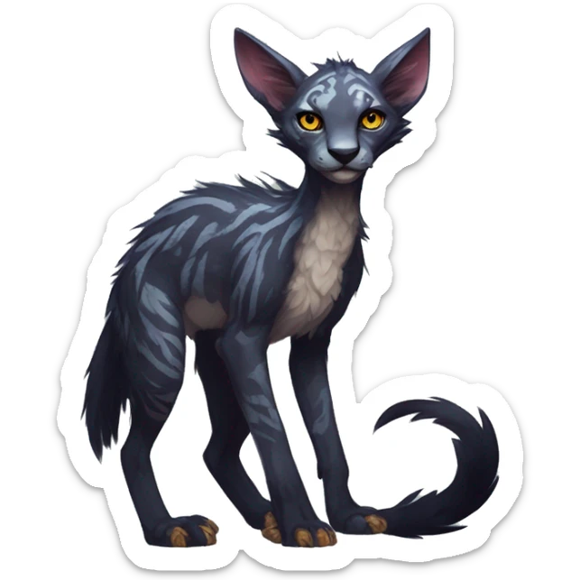 Modern Feral Rare Fantasy Vernid-Trico-species by LiLaiRa, random markings, full body sticker