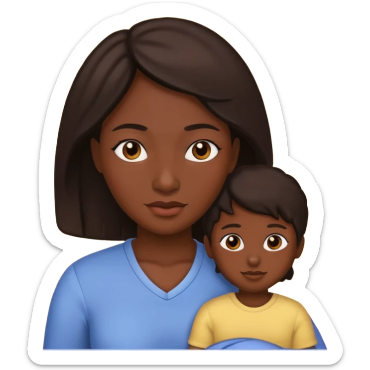 family dark skin one mother sticker