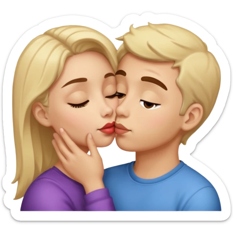 Kisses on the cheek and kisses on the eye with affection and cuteness sticker