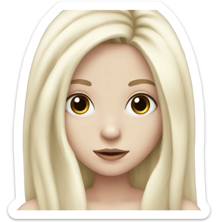 Pretty girl with pale skin and black long hair sticker