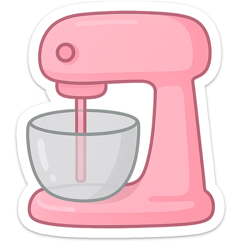 cute and simple pink kitchen mixer sticker