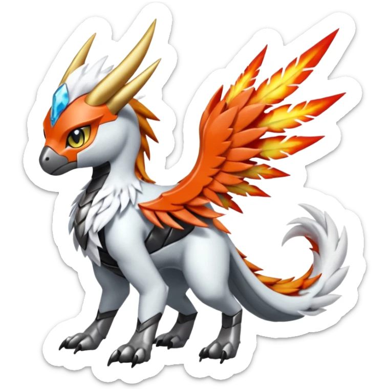 Meloetta-Wargreymon-Kyurem-Trico-Pokémon-Digimon-Fakémon-fusion-hybrid-creature sticker