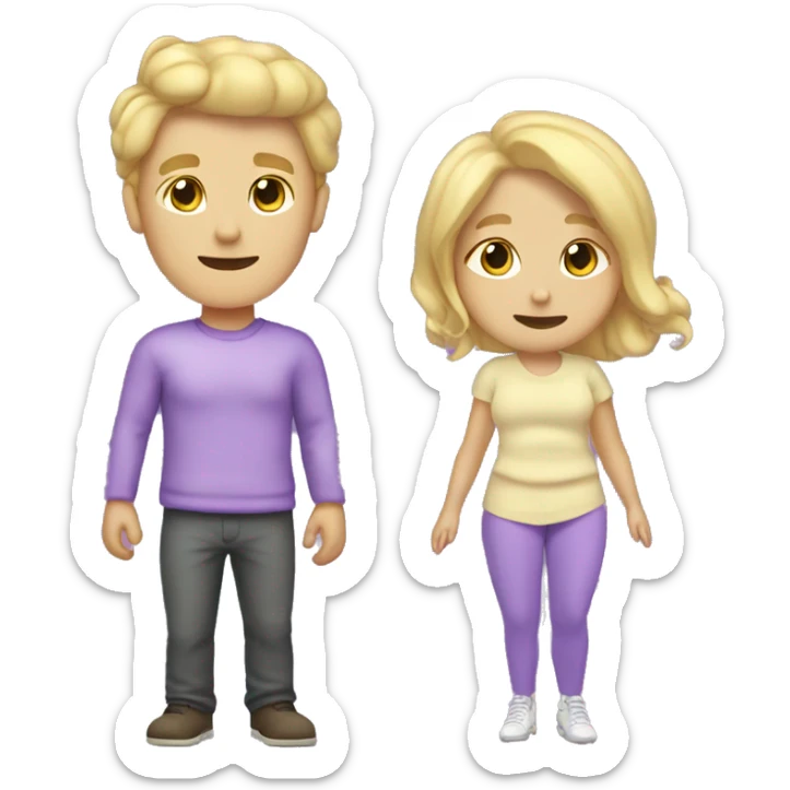 Fairly odd parent with blonde hair, and a lavender outfit  sticker