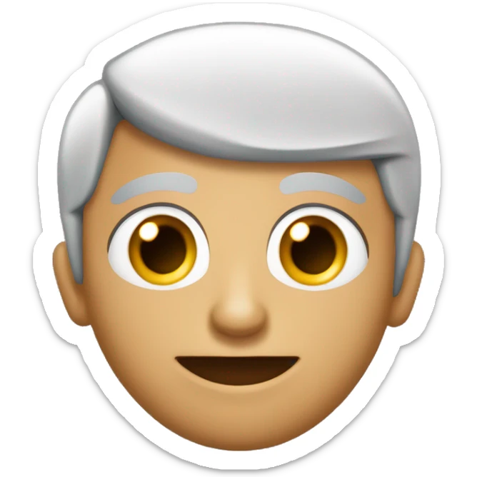 una persona con forma de marciano sorprendida con cuernos morados una sonrisa pelusnante y con ojos verdes sticker