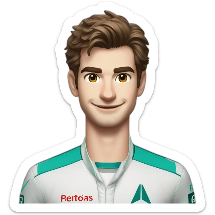 Andrew Garfield in Mercedes AMG Petronas F1 team sticker