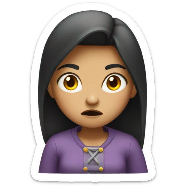 girl with an angry expression  sticker