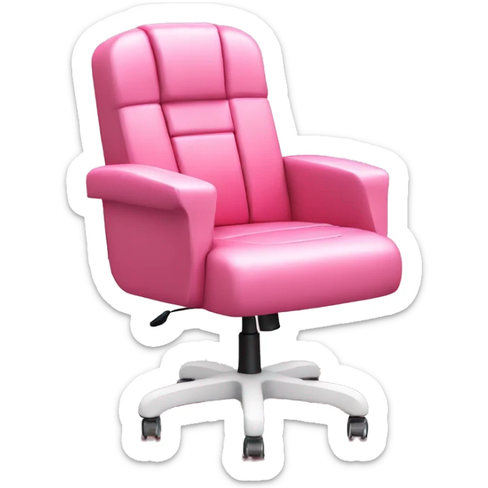 Rose red pink gamer girl chair with white accent with wheels.  sticker