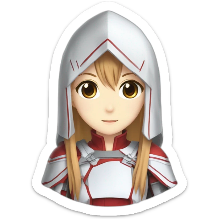 Asuna from sword art online avec uniquement des vêtement qui recouvre le pied sticker
