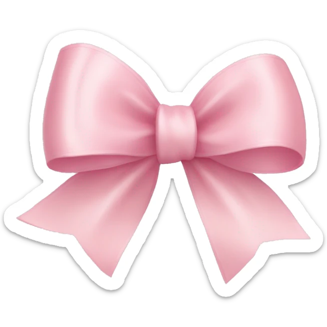 light pink ribbon bow sticker