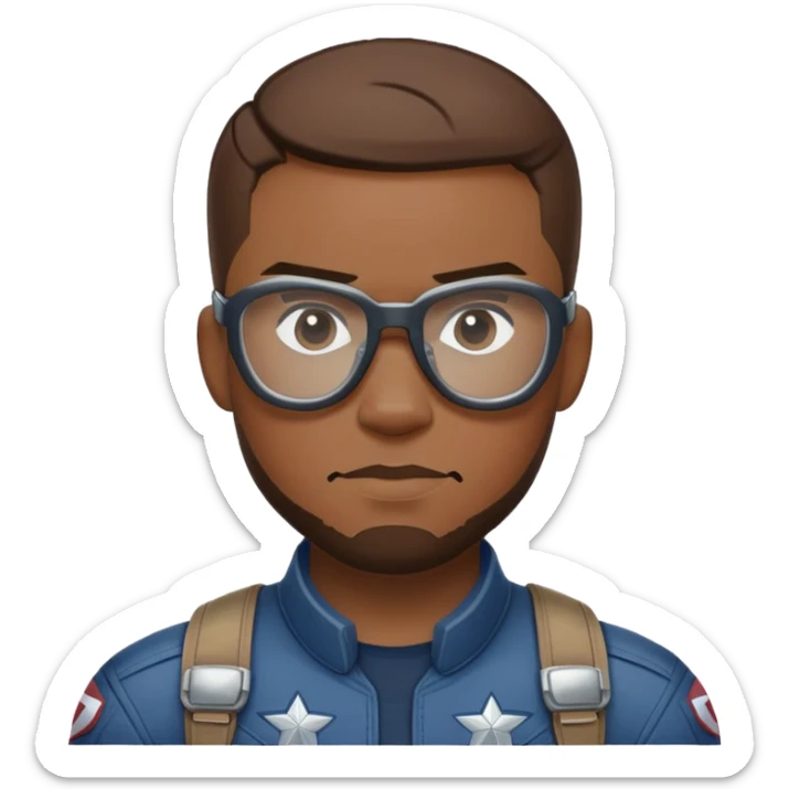 sam wilson with crew cut hair, side-whiskers, and wear safety glasses from  from captain america: civil war sticker