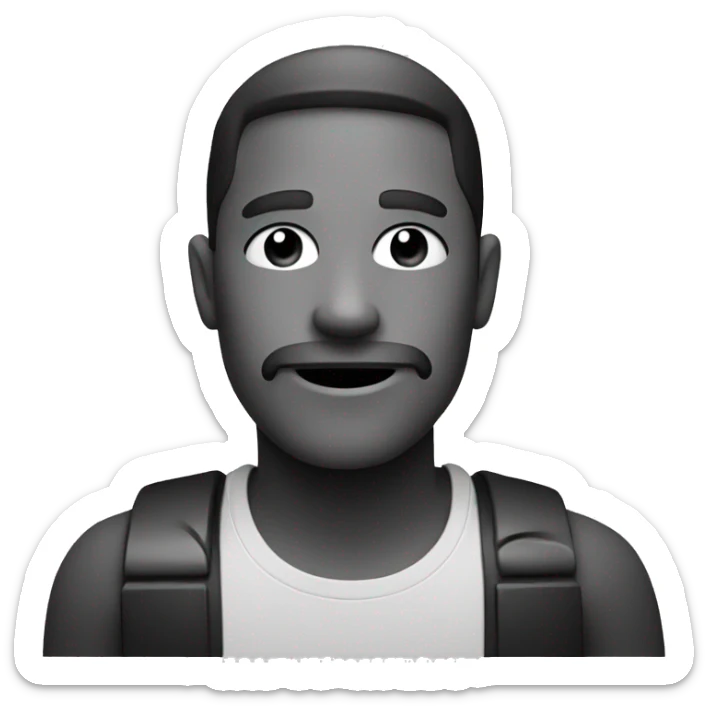  🫠 emoji, monochrome camera style  sticker