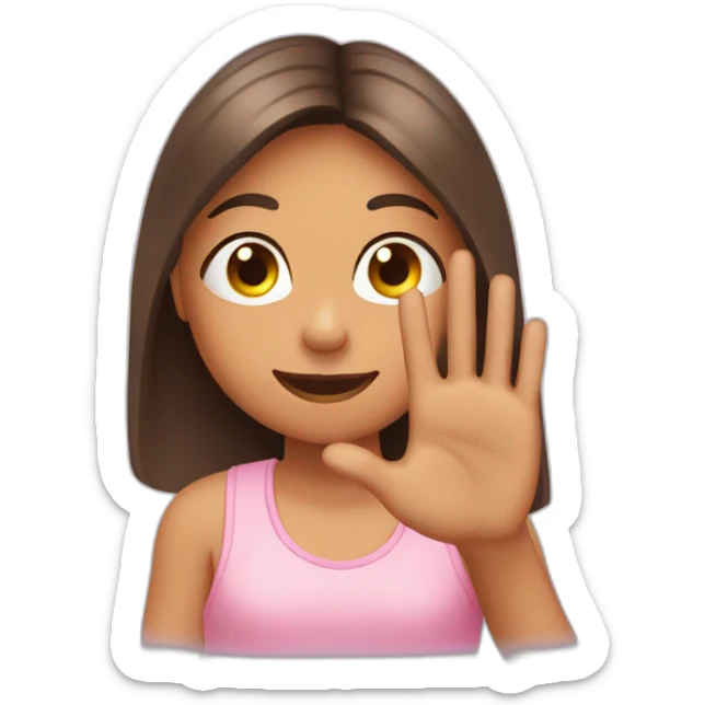 girl showing THREE out of five fingers up on her ONE hand sticker