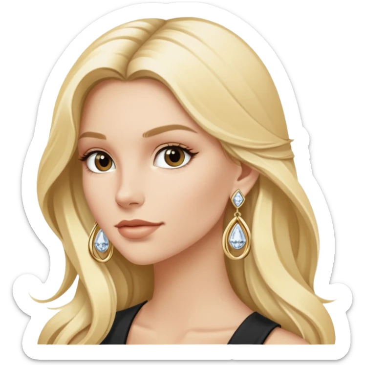 blonde girl long hair wearing david yurman earrings sticker