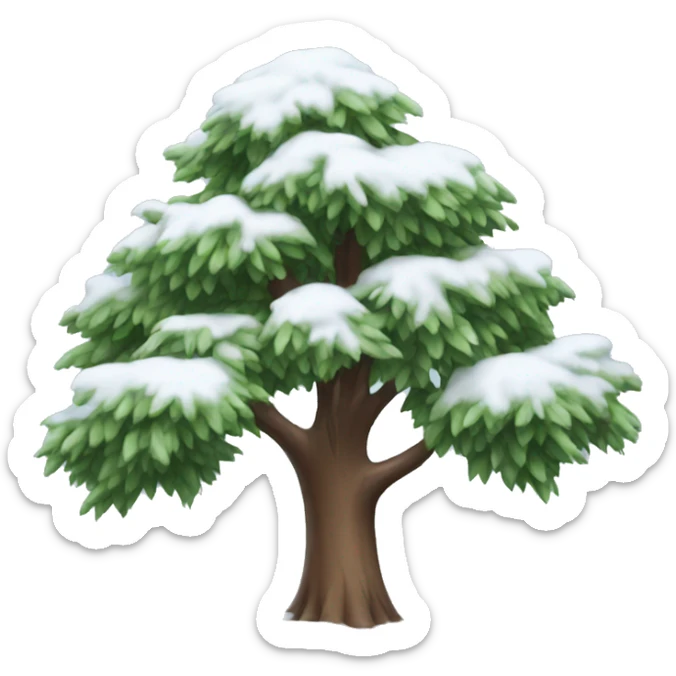 snowy tree sticker